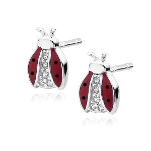 Cercei argint buburuza cu pietre DiAmanti Z1748E-DIA (Argint 925‰ 0,9 g.)